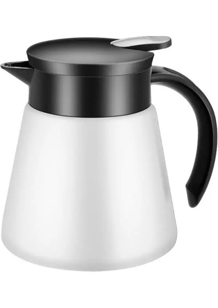 Beyaz 680ML Stili ml Paslanmaz Çelik Çift Duvar Termos Yalıtımlı Cezve Termos Süt Çay Su Sürahi Su Isıtıcısı (Yurt Dışından)