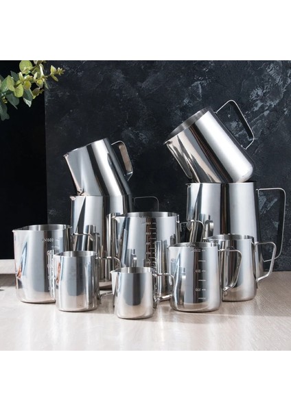 100ML Stili Paslanmaz Çelik Köpürtücü Kahve Sürahi Çekme Çiçek Bardağı Cappuccino Süt Pot Espresso Bardakları Latte Art Süt Köpürtücü Köpürtücü Sürahi Wf (Yurt Dışından)