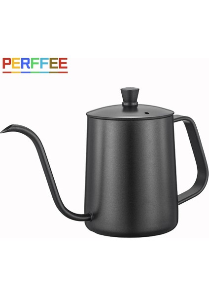 Siyah 350ML Tarzı Damla Su Isıtıcısı 350ML 600ML Kahve Çaydanlık Üzerine Dökün Yapışmaz Gıda Sınıfı Paslanmaz Çelik Deve Boynu Damla Su Isıtıcısı Kuğu Boynu Ince Ağız (Yurt Dışından)