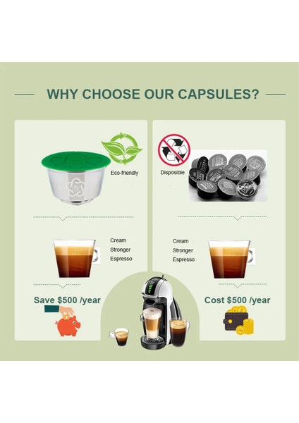 Gümüş Tarzı Dolce Gusto Kapsüller Için Icafilas Güncelleme Sürümü Paslanmaz Çelik Rusable Kahve Filtresi Doldurulabilir Espresso Bölmeleri (Yurt Dışından) fiyatları