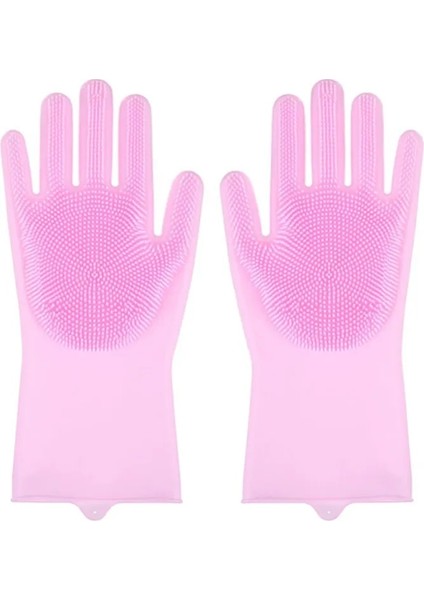 Açık Pembe Tarzı Mutfak Aksesuarları Silikon Eldivenler Temizleme Fırçası Bulaşık Yıkama Meyve Sebze Çatal Bıçak Takımı Mutfak Gereçleri Fırçalar Aletler Mutfak Aletleri (Yurt Dışından)