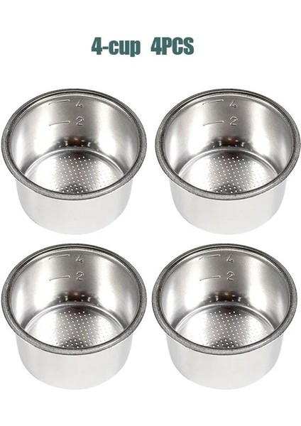 4 Adet 4 Fincan Tarzı Yüksek Basınçlı Breville Delonghi Krups Kahve Makinesi Filtre Sepeti Pod Çift Bardak Paslanmaz Çelik Tek Katmanlı Bardak (Yurt Dışından)