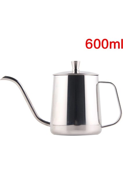 Silver 600ML Style Drip Kettle 350ML 600ML Cof Tea Pot Non-Stick Coating Food Grade Stainless Steel Gooseneck Drip Kettle Swan Neck Thin Mouth (Yurt Dışından)