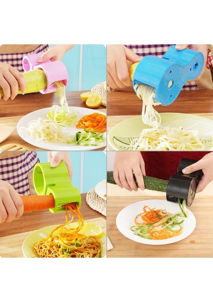Pembe Tarzı Sebze Spiralizer Kesici Kalemtıraş Patates Meyve Spiral Zu Salatası Bitkisel Aletler Keuken Pişirme Mutfak Aksesuarları Aracı (Yurt Dışından) fırsatları