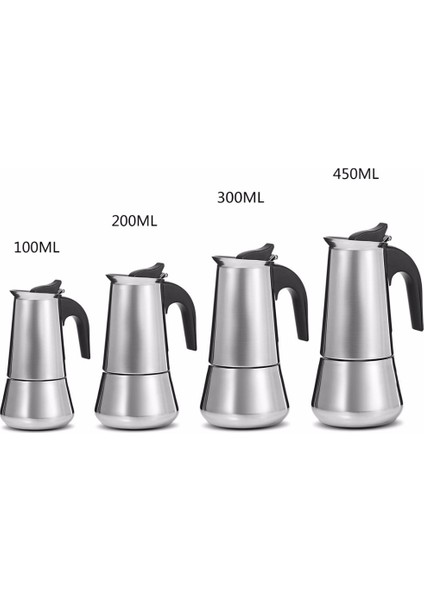 200ML Tarzı Paslanmaz Çelik Moka Cezve Soba Espresso Makinesi Moka Latte Filtre Percolator Araçları Cafetiere Mocha Kahve Makinesi Pot (Yurt Dışından) modelleri