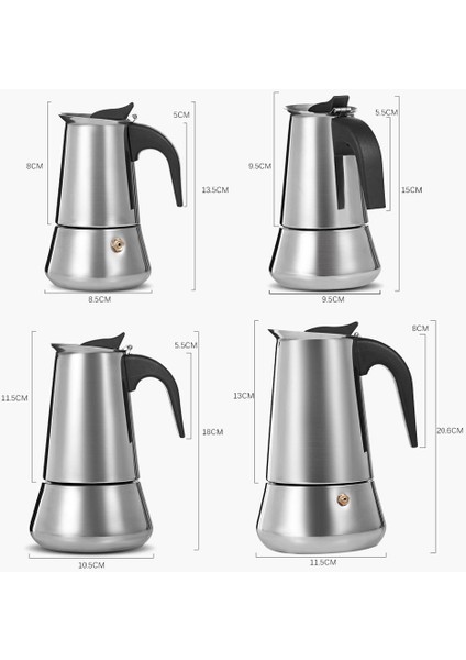 200ML Tarzı Paslanmaz Çelik Moka Cezve Soba Espresso Makinesi Moka Latte Filtre Percolator Araçları Cafetiere Mocha Kahve Makinesi Pot (Yurt Dışından) fırsatları