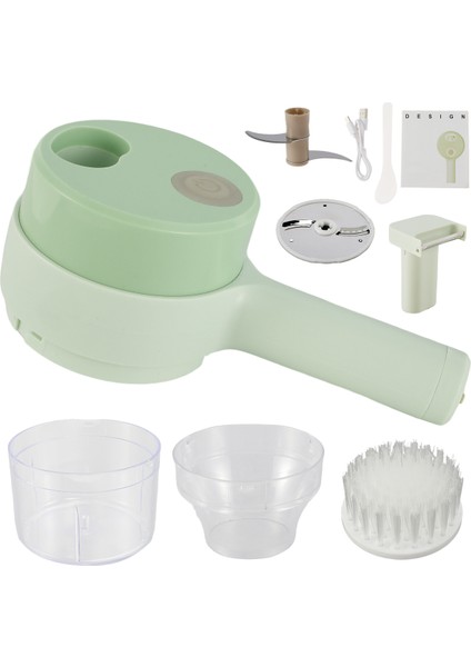 Yeşil Tarzı Elektrikli Sebze Kesici Seti El Kablosuz Mini Sarımsak Dilimleme Çok Fonksiyonlu Gıda Parçalayıcı Taşınabilir Şarj Edilebilir Sebzeler (Yurt Dışından)