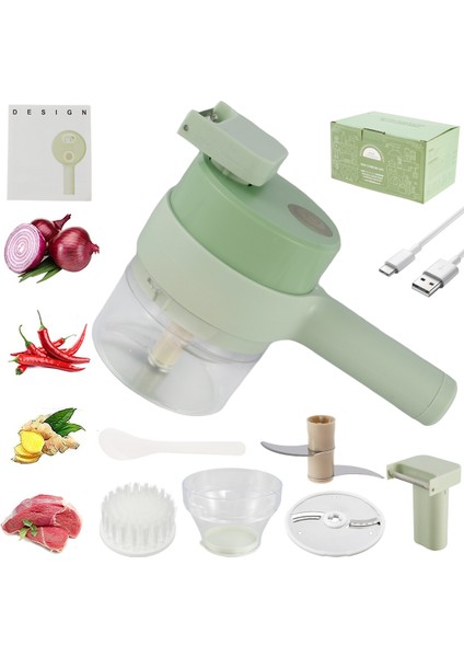 Yeşil Tarzı Elektrikli Sebze Kesici Seti El Kablosuz Mini Sarımsak Dilimleme Çok Fonksiyonlu Gıda Parçalayıcı Taşınabilir Şarj Edilebilir Sebzeler (Yurt Dışından) fiyatları