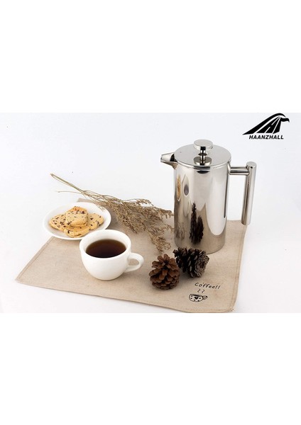 350ML Tarzı French Press Kahve Makinesi Paslanmaz Çelik Kahve Percolator Pot, Çift Duvar ve Büyük Kapasiteli Manuel Cafetiere Kahve Kapları (Yurt Dışından)