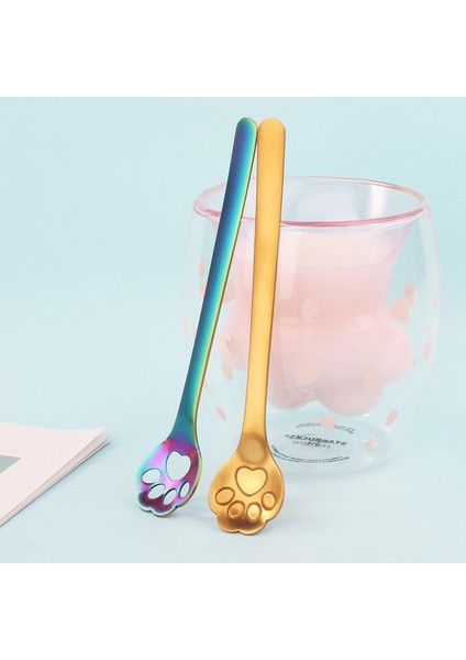 Mavi Stil 1 Adet Sevimli Yüksek Li Altın Kedi Pençesi Mini Yaratıcı Kahve Paslanmaz Çelik Kaşık Tatlı Karıştırma Kaşığı Sevimli Mutfak Gereçleri (Yurt Dışından) fırsatları