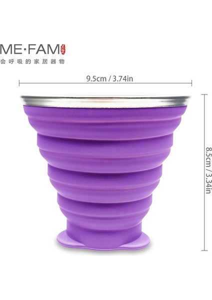 Gri 1 Parça Tarzı Me.fam 270ML Paslanmaz Çelik Silikon Kordonlu Katlanır Bardaktoz Geçirmez Kapak Kapaklı Açık Kahve Fincanları Geri Çekilebilir Seyahat Copa (Yurt Dışından)
