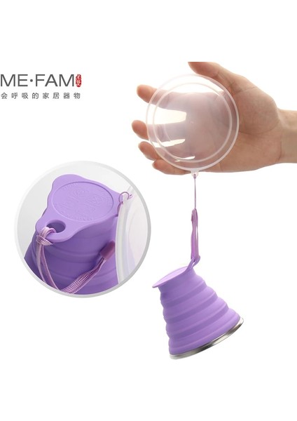 Gri 1 Parça Tarzı Me.fam 270ML Paslanmaz Çelik Silikon Kordonlu Katlanır Bardaktoz Geçirmez Kapak Kapaklı Açık Kahve Fincanları Geri Çekilebilir Seyahat Copa (Yurt Dışından)