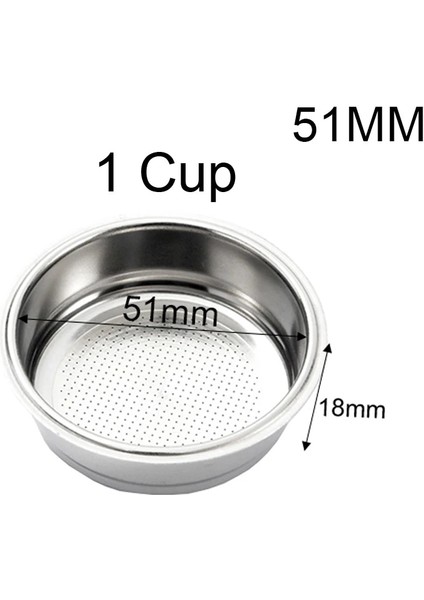 51MM 1 Cup Basket Style Kahve Sabotaj Düz Tamper Tabanı Barista Espresso Presi, Silikon Mat Dozaj Halkası Toz Bardağı (Yurt Dışından)