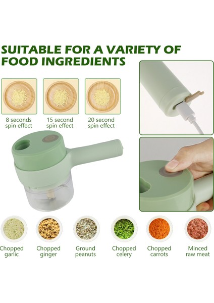 Yeşil Tarzı Elektrikli Sebze Kesici Seti El Kablosuz Mini Sarımsak Dilimleme Çok Fonksiyonlu Gıda Parçalayıcı Taşınabilir Şarj Edilebilir Sebzeler (Yurt Dışından) fırsatları