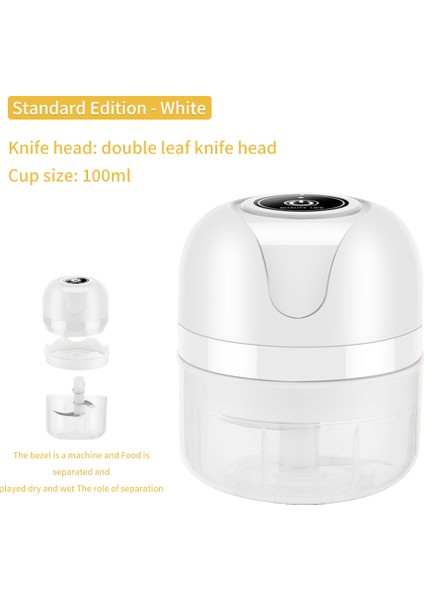 100ML Stili Şarjlı Sarımsak Kıyıcı Salça Makinesi Kıyma Kıyma Yardımcı Gıda Makinesi Biber Sebze Kırıcı Ezici Mutfak Aletleri (Yurt Dışından)