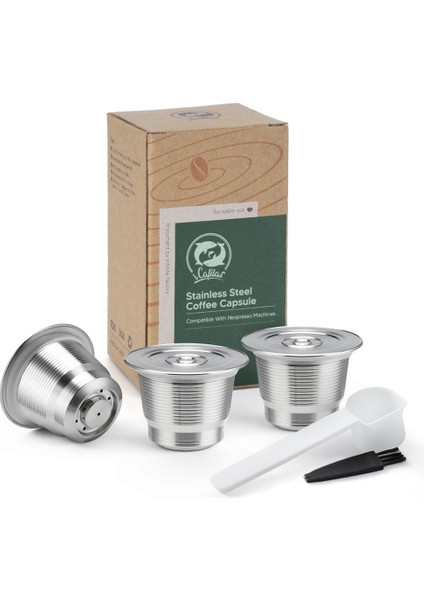 3 Fincan Tarzı Nespresso Için Doldurulabilir Kapsül Kahve Filtresi Pod Dozaj Halkalı Sabotaj Nespresso Kapsülü Yeniden Kullanılabilir (Yurt Dışından)