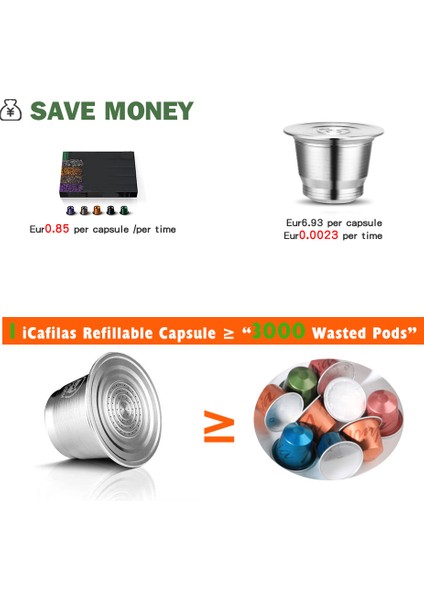 3 Fincan Tarzı Nespresso Için Doldurulabilir Kapsül Kahve Filtresi Pod Dozaj Halkalı Sabotaj Nespresso Kapsülü Yeniden Kullanılabilir (Yurt Dışından) fırsatları