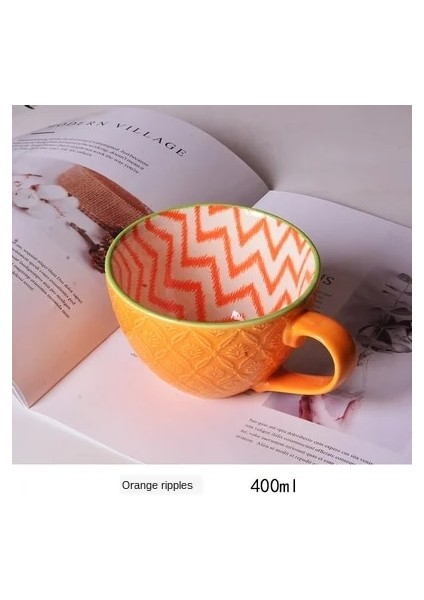 No.3 Tarzı Seramik El Boyalı Kahve Fincanı Kupa Çay Için Yaratıcı Çay Fincanı Vintage Kahvaltı Bardakları Cafe Kabartmalı Çay Bardağı Renkli Handpainted (Yurt Dışından)