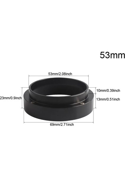 Black Ring 53MM Style Düz Tamperler Baz Basın Barista Espresso Kahve Tamper, Silikon Mat Dozaj Halkası ile Toz Bardak (Yurt Dışından)