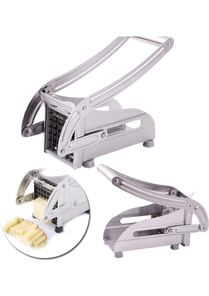 2 Bıçaklı Paslanmaz Çelik Ev Patates Kızartması Patates Gezisi Dilimleme Kesici Kıyıcı Makinesi Yapma Aracı Patates Dropship (Yurt Dışından)