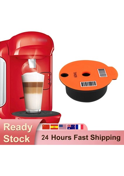 Siyah Stil Doldurulabilir Yeniden Kullanılabilir Kahve Kapsülü Pod Bardakları Nespresso Kahve Kapsülü Pod Slicone Kapak Tassimo ml ile Uyumlu (Yurt Dışından)