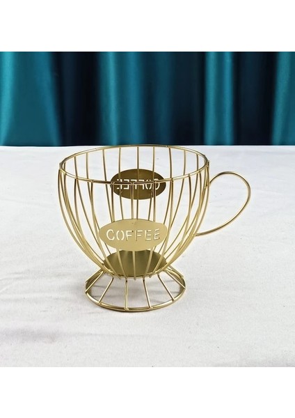 Altın Tarzı Iskandinav Demir Sanat Delikli Kahve Kapsül Depolama Sepeti Vintage Kahve Pod Organizatör Tutucu Ev Cafe Otel Süs Dropship Için (Yurt Dışından)