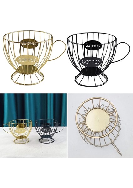 Altın Tarzı Iskandinav Demir Sanat Delikli Kahve Kapsül Depolama Sepeti Vintage Kahve Pod Organizatör Tutucu Ev Cafe Otel Süs Dropship Için (Yurt Dışından)