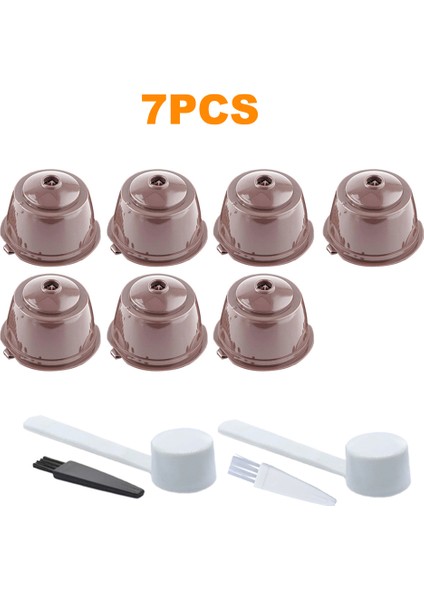 7 Adet Tarzı Doldurulabilir Kahve Kapsülleri Filtreli Bardak Kaşık ve Temizleme Fırçası ile Nescafe Dolce Gusto Sepetleri Pod Yumuşak Tadı Tatlı (Yurt Dışından)