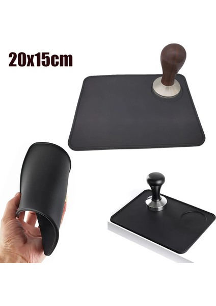 20CM x 15CM Stili 20CM x 15CM Gıda Sınıfı Silikon Kauçuk Espresso Mat 8 Inç x 6 Inç Kahve Sabotaj Mat, Siyah (Yurt Dışından) modelleri