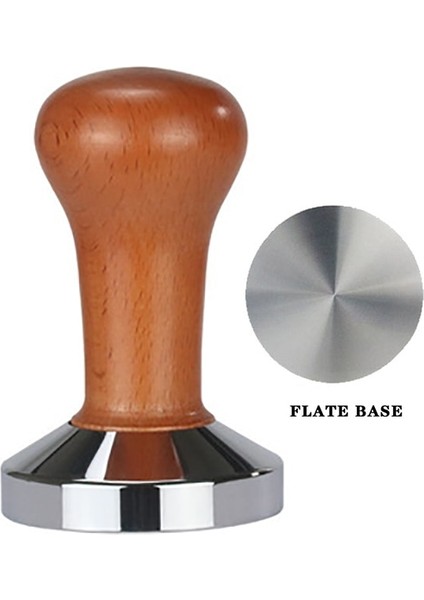 Flate Taban B Stili 53MM mm Kahve Sabotaj Ahşap Saplı Barista Espresso Makinesi Öğütücü El Yapımı Kahve Tozu Çekiç Kalibre Edilmiş Basınç Sabotaj (Yurt Dışından)