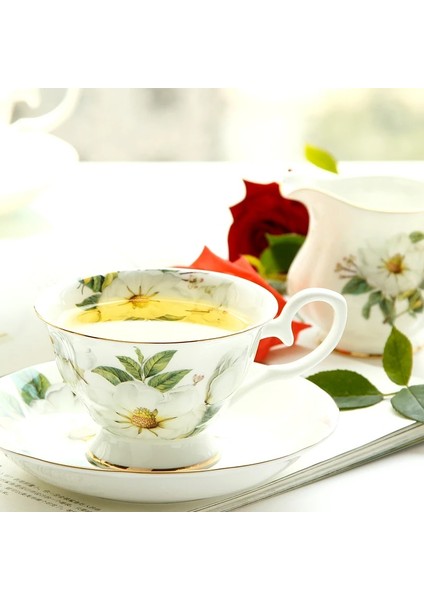 1 Bardak 1 Tabak Stili Kahve Gereçleri Kemik Çini Çay Fincan Seti Ingiliz Kahve Servis Fincan ve Tabakları Seramik Demlik Şekerlik Süt Kavanoz Ürünleri Takım Çay Takımı (Yurt Dışından)