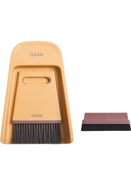 Sarı Stil Bar Temizleme Fırçası Faraş Seti Islak Kuru Çok Amaçlı Süpürge Faraş Kombinasyon Temizleme Seti Masaüstü Süpürme Mini Temizleme Fırçası (Yurt Dışından)
