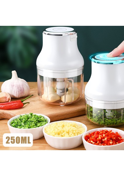 Beyaz Stil 250 ml Mini Elektrikli Sarımsak Kıyıcı Gıda Parçalayıcı Gıda Kesici Kıyma Zencefil Ezici Makinesi Biber Sebze Kırıcı Mutfak Aracı (Yurt Dışından) fırsatları