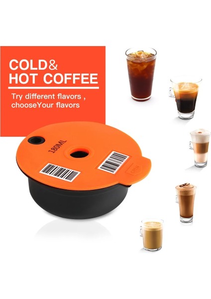 180ML Tarzı Evrensel Doldurulabilir Kahve Kapsülleri Bardak Filtreleribosch-S Tassimoo Için Под Kaşık Fırçalı Yeniden Kullanılabilir Kapsül Pod Bardağı Çevre Dostu (Yurt Dışından) fiyatları