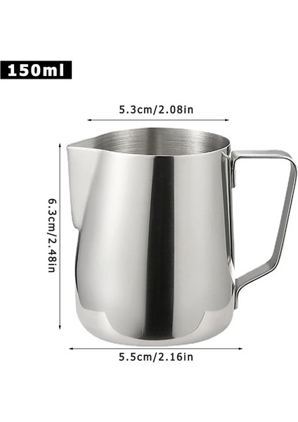 150ML Tarzı Paslanmaz Çelik Süt Köpürtme Sürahi Fincan Aracı Barista Araçları Kahve Moka Cappuccino Latte Süt Köpürtme Sürahi Sürahi Kahve Aracı (Yurt Dışından)