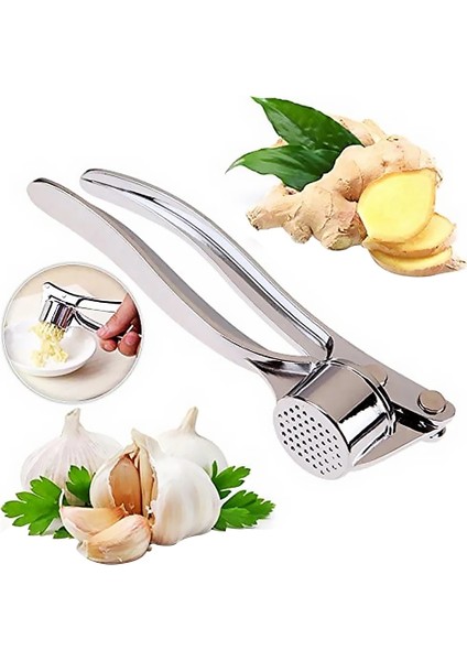 Gümüş Tarzı Paslanmaz Çelik Sarımsak Basın Kırıcı Mutfak Pişirme Sebze Zencefil Sıkacağı Ezici El Zencefil Kıyma Araçları Sarımsak Araçları (Yurt Dışından) fırsatları