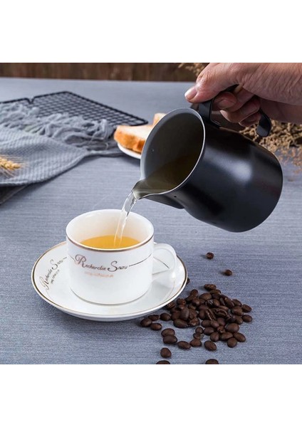 Siyah Stil 500ML ml Paslanmaz Çelik Süt Köpürtme Sürahi Sürahi Fincan Espresso Kahve Barista Craft Latte Cappuccino Kreması (Yurt Dışından) fırsatları