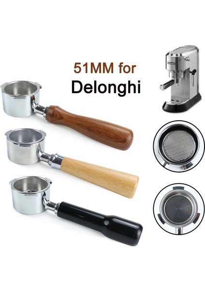 51MM Filtre Tutucu Stili Kahve Dipsiz Portafilter Delonghi EC680EC685 Yedek Filtre Sepeti Espresso Makinesi Aksesuar Barista Araçları (Yurt Dışından) fırsatları