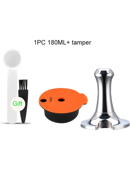 180 ml Kurcalama Stili Kahve Kapsülü Pod Yeniden Kullanılabilir Kahve Kapsülü Silikon Kapak, Bosch Tassimo ile Bosch ml Sabotaj Tek Kullanımlık Filtre Kağıdı (Yurt Dışından)