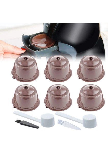 7 Adet Tarzı Doldurulabilir Kahve Kapsülleri Filtreli Bardak Kaşık ve Temizleme Fırçası ile Nescafe Dolce Gusto Sepetleri Pod Yumuşak Tadı Tatlı (Yurt Dışından) fiyatları