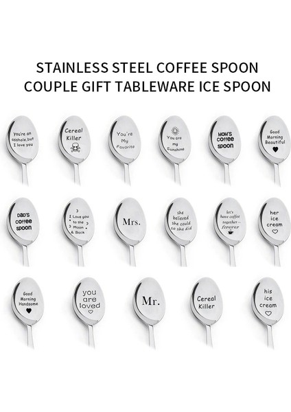 K Tarzı Yazı Kahve Kaşığı Uzun Sap Kahve Çay Dondurma Sofra Sevgililer Günü Tatlı Kaşığı Yeni Yıl Hediyesi Ev Kullanımı Çay Kaşığı (Yurt Dışından) fiyatları