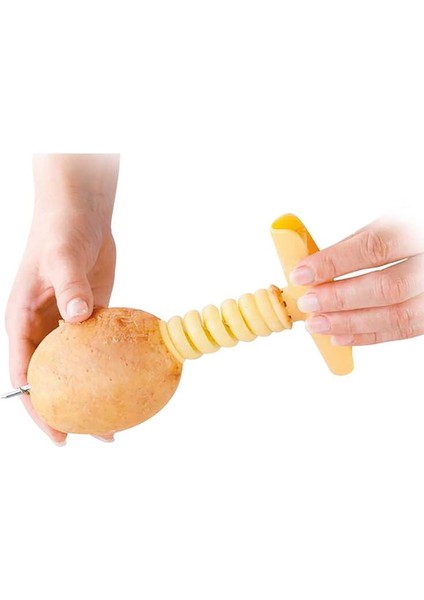 Sarı Stil Satış Yaratıcı Patates Dilimleme Döner Patates Tepsisi Spiral Dilimleme Bıçak Sapı Kesim Patates Rulo Mutfak Aksesuarları Patates Araçları 40 (Yurt Dışından)