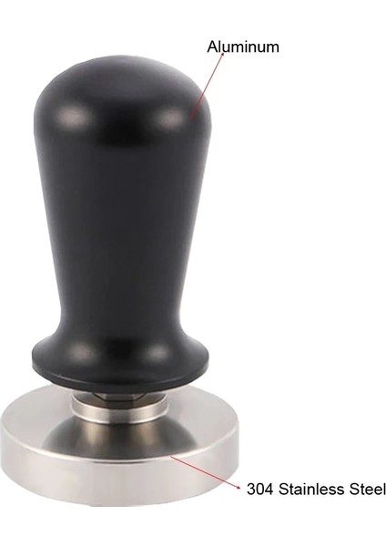 Siyah Stil 58 mm mm Kalibre Edilmiş Basınç Kahve Tamper Espresso Elastik Kompakt Paslanmaz Çelik Kahve Tozu Çekiç Alüminyum Sap (Yurt Dışından)