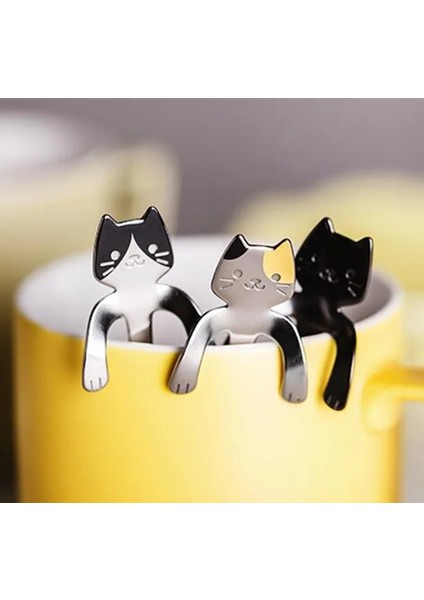 Gül Pembe Tarzı 1 Adet Sıcak Paslanmaz Çelik Karikatür Kedi Kaşığı Yaratıcı Dondurma Şeker Çay Kaşığı Mutfak Malzemeleri Sofra Kahve Içme Araçları (Yurt Dışından) modelleri