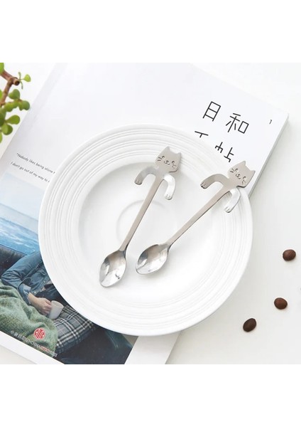 Gül Pembe Tarzı 1 Adet Sıcak Paslanmaz Çelik Karikatür Kedi Kaşığı Yaratıcı Dondurma Şeker Çay Kaşığı Mutfak Malzemeleri Sofra Kahve Içme Araçları (Yurt Dışından) indirimleri