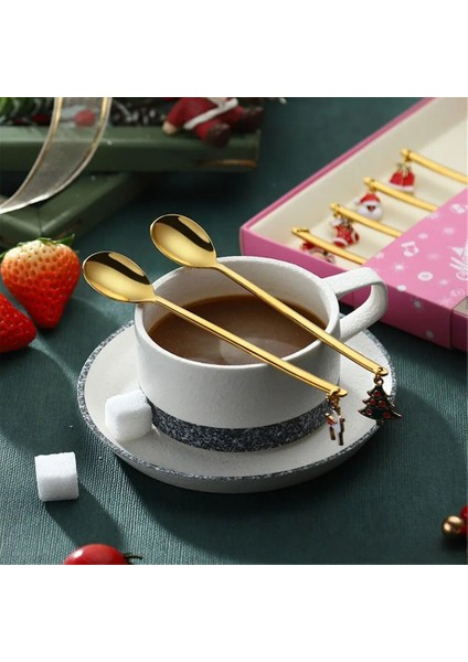 Gümüş-4 Tarzı Yeni Yıl Paslanmaz Noel Kaşığı Noel Hediyeleri Parti Masa Süsleri Süt Kahve Kaşığı Noel Mutfak Süslemeleri Yemek Takımı (Yurt Dışından) indirimleri