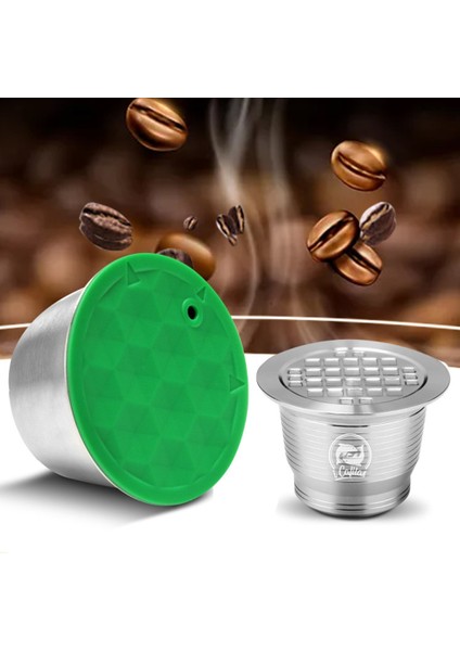 Açık Yeşil Tarzı Icafilas Paslanmaz Çelik Nespresso Kapsül Doldurulabilir Kare Delik Yeni Sürüm Sabotaj Yeniden Kullanılabilir Kahve Filt Pod Kahve Gereçleri Hediye (Yurt Dışından)