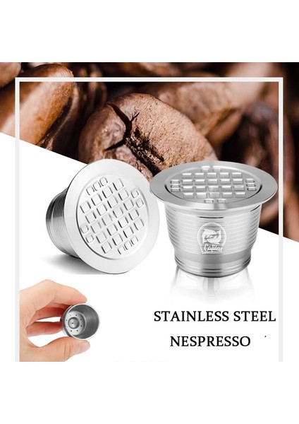 Açık Yeşil Tarzı Icafilas Paslanmaz Çelik Nespresso Kapsül Doldurulabilir Kare Delik Yeni Sürüm Sabotaj Yeniden Kullanılabilir Kahve Filt Pod Kahve Gereçleri Hediye (Yurt Dışından)