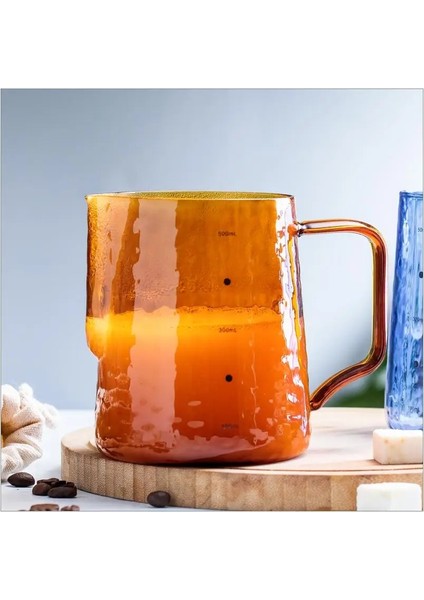 Kehribar Tarzı 20OZ 600ML Yüksek Borosilikat Cam Süt Köpürtme Sürahi, 20OZML Espresso Kahve Barista Latte Cappuccino Süt Kreması Fincan Köpürtme Sürahisi (Yurt Dışından)