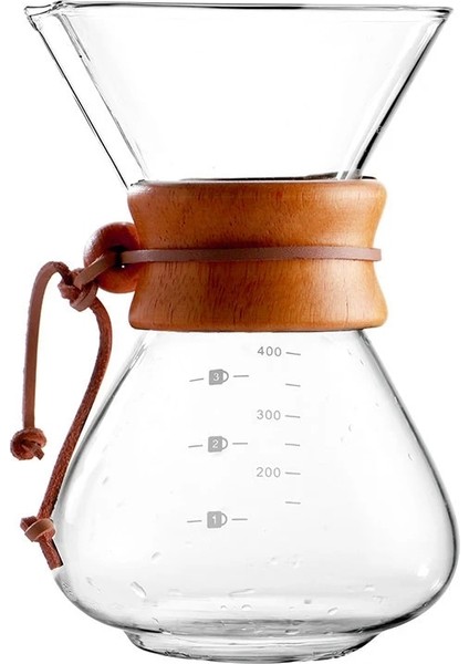 Filtre Stili Yok Isıya Dayanıklı Klasik Cam Cezveler Kahve Makinesi Kahve Makinesi Üzerine Dökün Paslanmaz Çelik Kahve Filtresi Damlama Potu 400ML (Yurt Dışından)